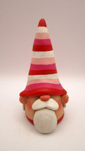 Valentine folk art GNOME with striped hat