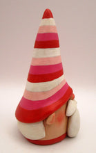 Valentine folk art GNOME with striped hat