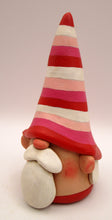 Valentine folk art GNOME with striped hat