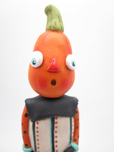 Halloween PAPER CLAY pumpkin man with ghost charm