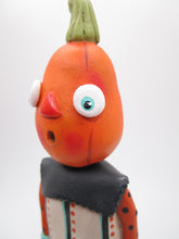 Halloween PAPER CLAY pumpkin man with ghost charm