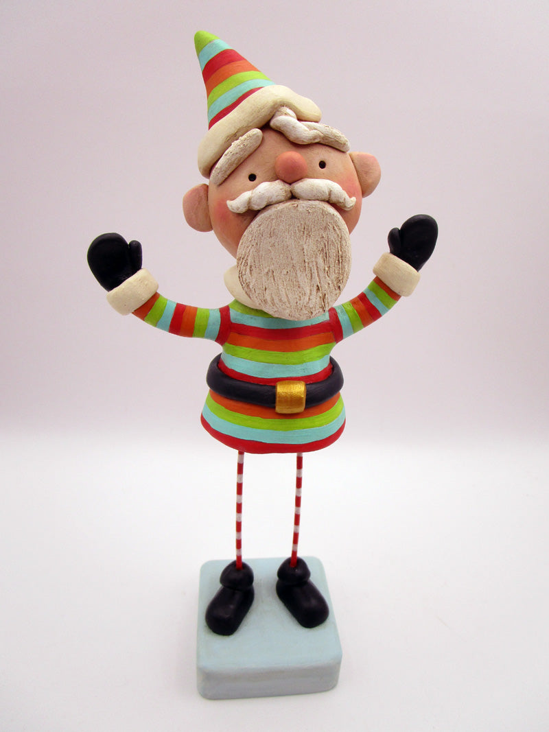 Christmas folk art colorful cheery Santa with out-stretched arms