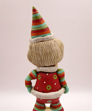 Christmas bohemian Santa with lots of stripes and crackle finish