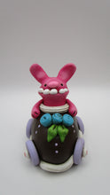 Easter folk art "chocolate candy" egg with monster bunny rider