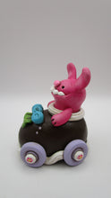 Easter folk art "chocolate candy" egg with monster bunny rider