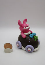 Easter folk art "chocolate candy" egg with monster bunny rider