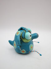 Monster folk art little teal monster with bendable arms and legs