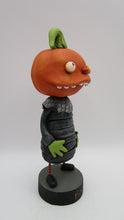 Halloween folk art "toothy" Pumpkin character mummy wrap body - one of a kind, signed art
