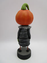 Halloween folk art "toothy" Pumpkin character mummy wrap body - one of a kind, signed art