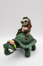 Spring or Easter folk art TURTLE and SLOTH two slow pokes