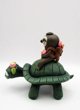 Spring or Easter folk art TURTLE and SLOTH two slow pokes