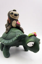Spring or Easter folk art TURTLE and SLOTH two slow pokes