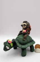Spring or Easter folk art TURTLE and SLOTH two slow pokes