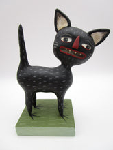 Halloween black cat SET of TWO with black cat sculpt and painting