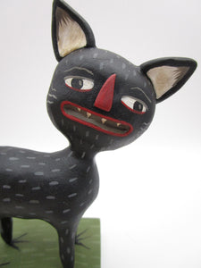 Halloween black cat SET of TWO with black cat sculpt and painting