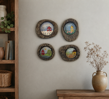 Fall scene painting textured "frame" for wall