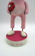 Valentine folk art monster dressed in lady bug costume