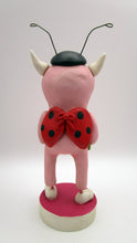 Valentine folk art monster dressed in lady bug costume