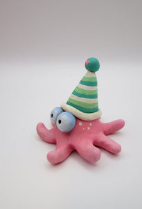 Valentine Octopus with striped hat LOVE ocean sea