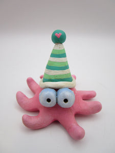 Valentine Octopus with striped hat LOVE ocean sea