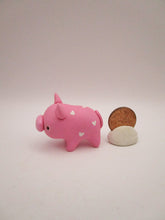 Valentine folk art little piggy with hearts