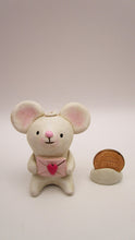 Valentine folk art little mouse with love letter