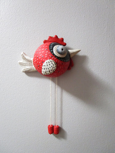 Spring folk art WALL bird ready to hang