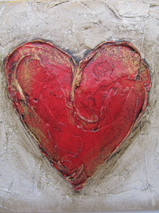 Valentine or just for love - heart textured wall piece