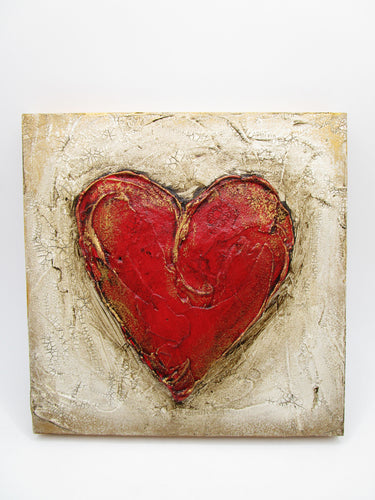 Valentine or just for love - heart textured wall piece