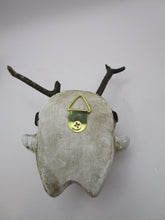 Masked Wall Spirit with Wood Antlers - one of a kind signed