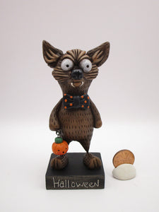 Halloween folk art Werewolf trick or treater
