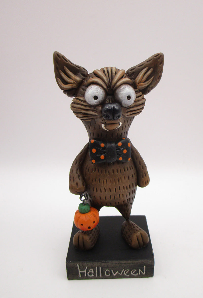 Halloween folk art Werewolf trick or treater