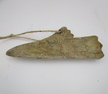 White BIRD Crackle Finish Christmas Ornament - one of a kind signed