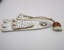 White BIRD Crackle Finish Christmas Ornament - one of a kind signed