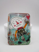 Wild man ACEO thick wood collage style wacky art