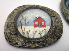 Winter scene painting textured "frame" for wall