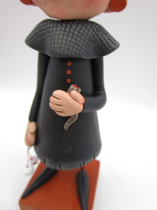 Halloween folk art WITCH with lizard tail and eyes of lizard