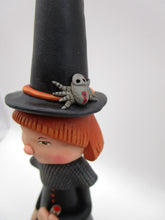 Halloween folk art WITCH with lizard tail and eyes of lizard