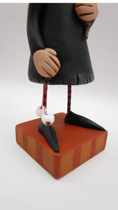 Halloween folk art WITCH with lizard tail and eyes of lizard
