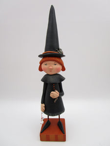 Halloween folk art WITCH with lizard tail and eyes of lizard