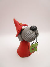 Halloween folk art Dog wearing a witch costume