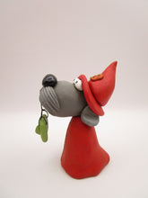 Halloween folk art Dog wearing a witch costume