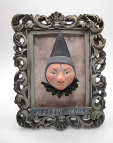 Halloween 5 x 4 inch framed Witch 