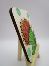 NEW wood art card flower and leaf pyrography painting