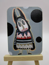 NEW wood art card strange monster character painting