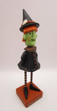 Halloween folk art tall witch with wood legs