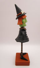 Halloween folk art tall witch with wood legs
