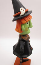 Halloween folk art tall witch with wood legs