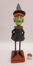 Halloween folk art tall witch with wood legs