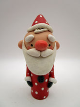 Christmas folk art small Santa Claus with wood body